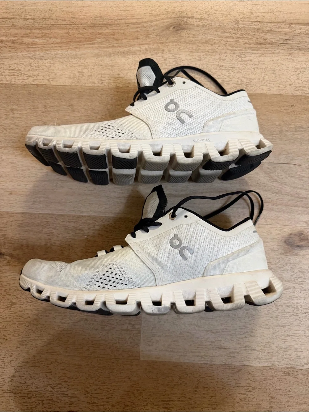 On Women’s Running Shoe — White with Black Accents